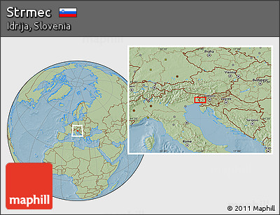 Savanna Style Location Map of Strmec, hill shading