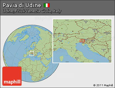 Savanna Style Location Map of Pavia Di Udine