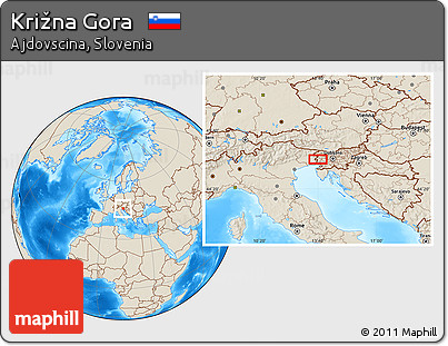Shaded Relief Location Map of Križna Gora