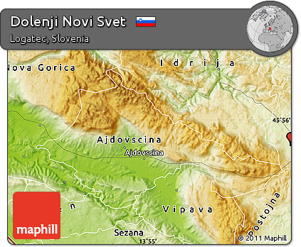 Physical Map of Dolenji Novi Svet