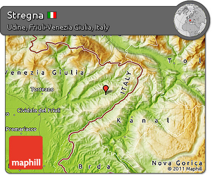Physical Map of Stregna