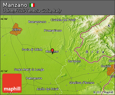 Physical Map of Manzano