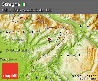 Physical Map of Stregna