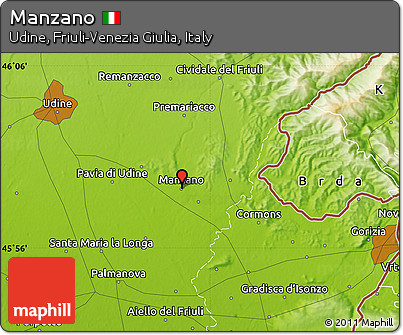 Physical Map of Manzano