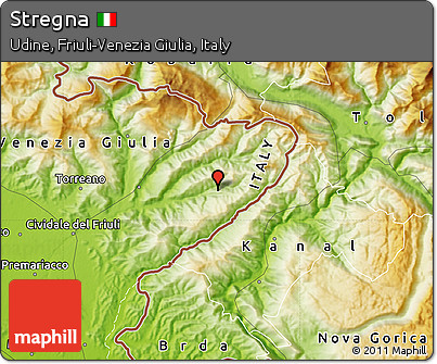 Physical Map of Stregna