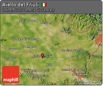 Satellite Map of Aiello Del Friuli