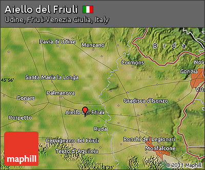 Satellite Map of Aiello Del Friuli