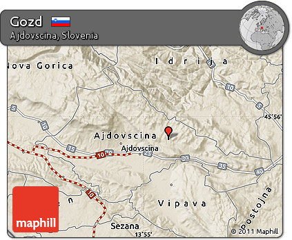 Shaded Relief Map of Gozd