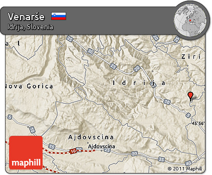 Shaded Relief Map of Venarše
