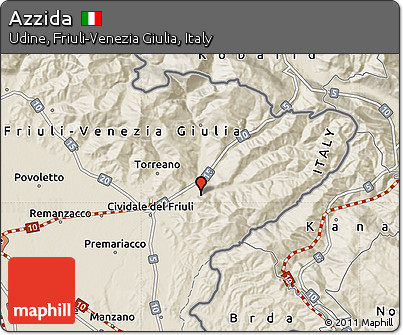 Shaded Relief Map of Azzida
