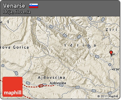 Shaded Relief Map of Venarše