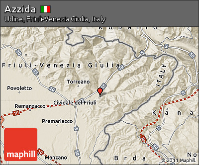 Shaded Relief Map of Azzida