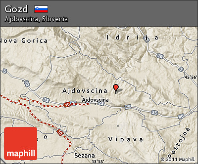 Shaded Relief Map of Gozd
