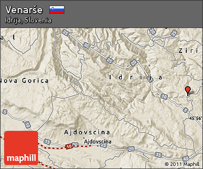 Shaded Relief Map of Venarše