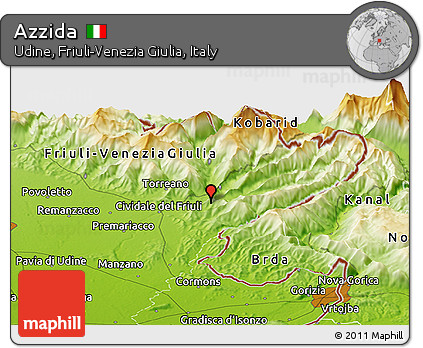 Physical Panoramic Map of Azzida