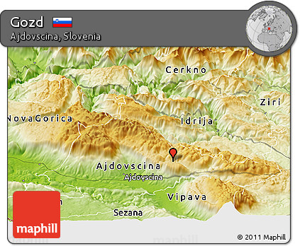 Physical Panoramic Map of Gozd
