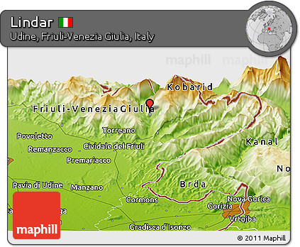 Physical Panoramic Map of Lindar