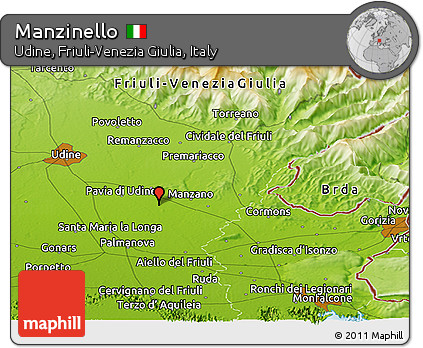 Physical Panoramic Map of Manzinello