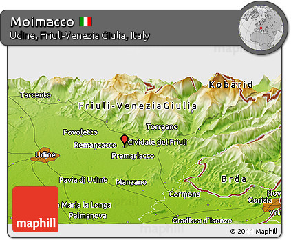 Physical Panoramic Map of Moimacco