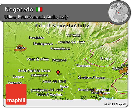 Physical Panoramic Map of Nogaredo