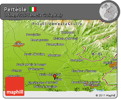 Physical Panoramic Map of Pertéole
