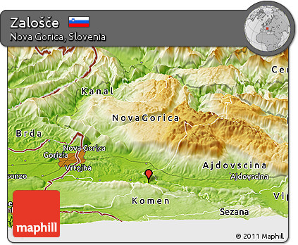 Physical Panoramic Map of Zalošče