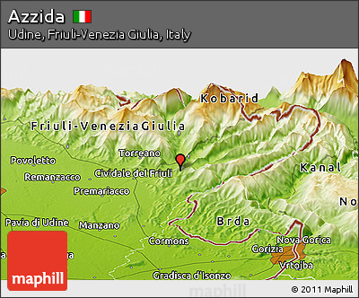 Physical Panoramic Map of Azzida