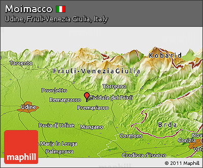Physical Panoramic Map of Moimacco