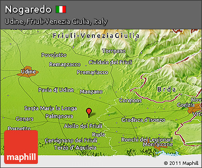 Physical Panoramic Map of Nogaredo