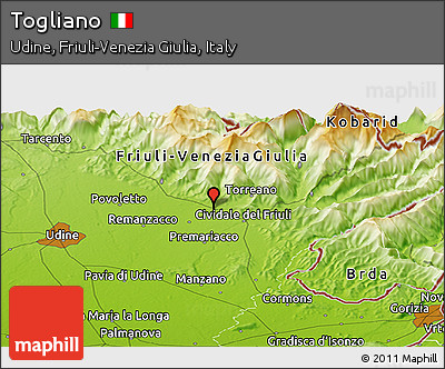 Physical Panoramic Map of Togliano