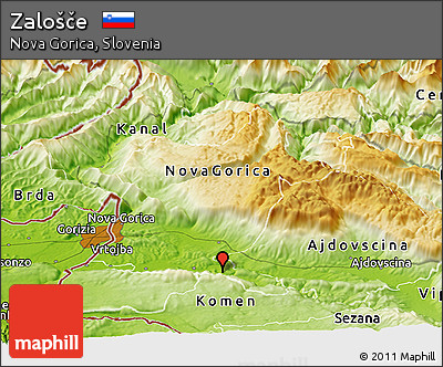 Physical Panoramic Map of Zalošče