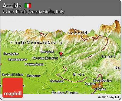 Physical Panoramic Map of Azzida