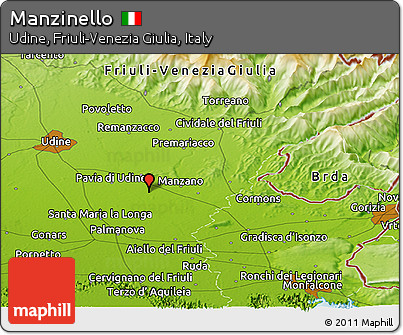 Physical Panoramic Map of Manzinello