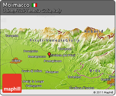 Physical Panoramic Map of Moimacco