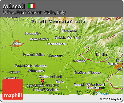 Physical Panoramic Map of Múscoli