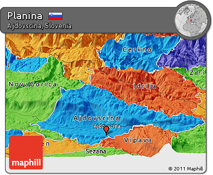 Political Panoramic Map of Planina