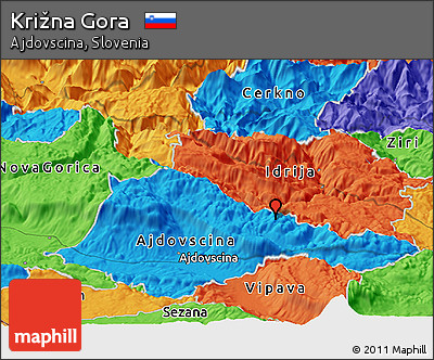 Political Panoramic Map of Križna Gora