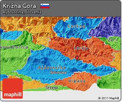 Political Panoramic Map of Križna Gora