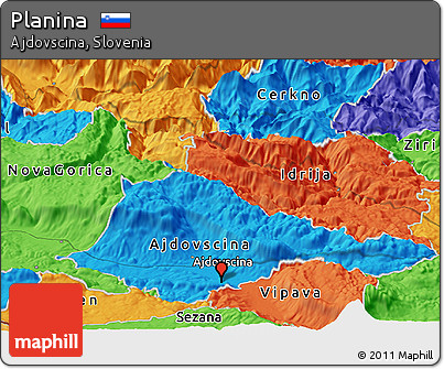 Political Panoramic Map of Planina