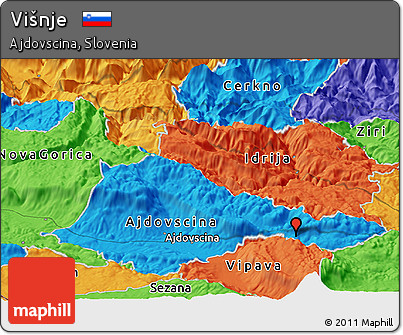Political Panoramic Map of Višnje