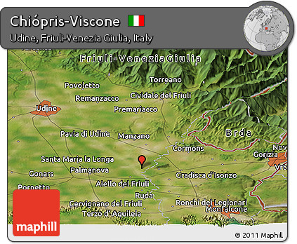 Satellite Panoramic Map of Chiópris-Viscone