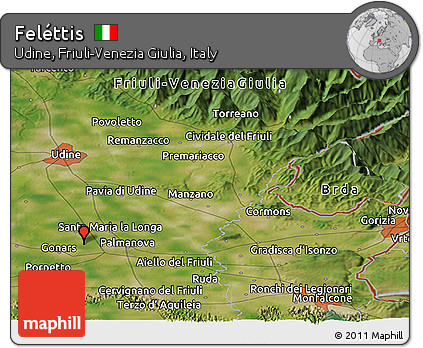 Satellite Panoramic Map of Feléttis