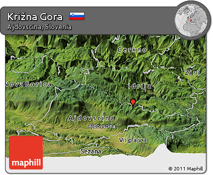 Satellite Panoramic Map of Križna Gora