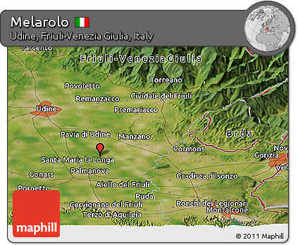 Satellite Panoramic Map of Melarolo