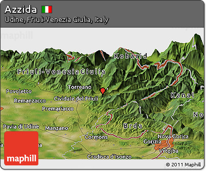 Satellite Panoramic Map of Azzida