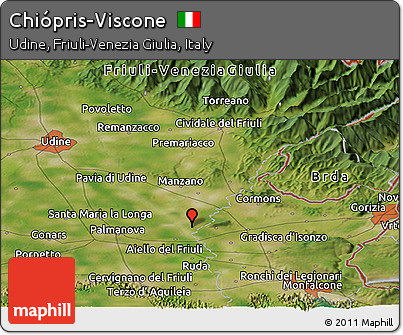 Satellite Panoramic Map of Chiópris-Viscone