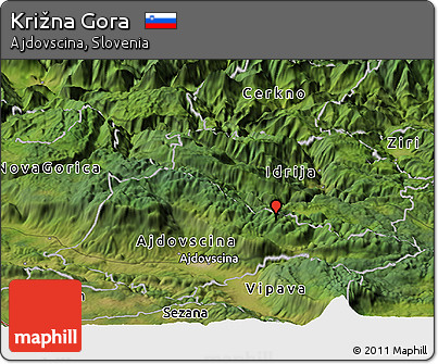 Satellite Panoramic Map of Križna Gora