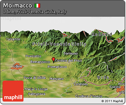 Satellite Panoramic Map of Moimacco