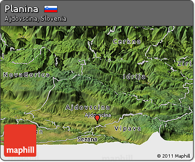 Satellite Panoramic Map of Planina