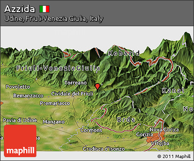 Satellite Panoramic Map of Azzida